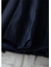 Navy Blue Taffeta Ivory Lace V Back Knee Length Flower Girl Dress